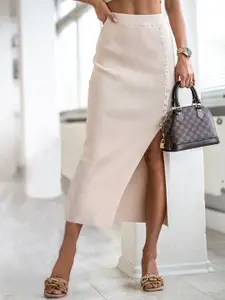 StyleCast Women Side Slit Midi Skirt