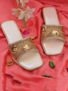 BAESD Women Embellished Party Open Toe Flats