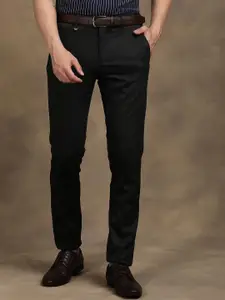 Turtle Men Checked Tailored Slim Fit Trousers