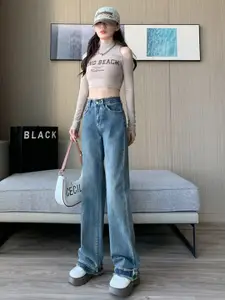 StyleCast Women Cotton Straight Fit High-Rise Jeans