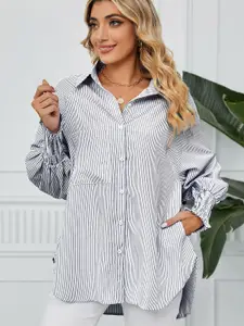 StyleCast Women Opaque Striped Casual Shirt