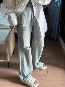 StyleCast Men Straight Fit Mildly Distressed Jeans