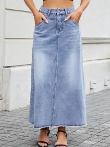 StyleCast Cotton A-Line Maxi Skirt