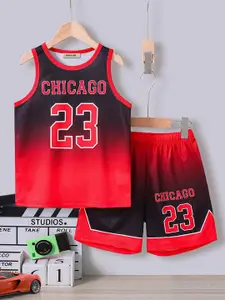 INCLUD Boys Printed Sleeveless T-shirt With Shorts