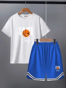 INCLUD Boys Printed Short Sleeves T-shirt With Shorts