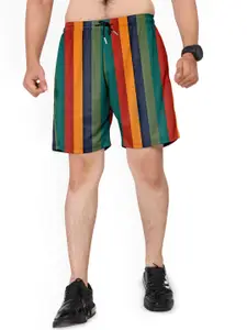 Moda Rapido Men Striped Printed Sports Shorts