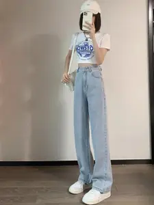 StyleCast Women Straight Fit High-Rise Jeans