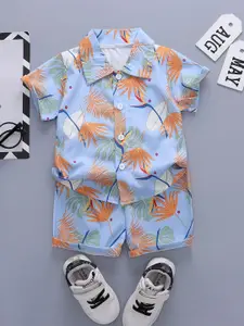 StyleCast x Revolte Boys Tropical Printed Short Sleeves Shirt With Shorts