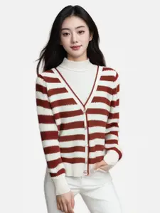 StyleCast Women Striped Long Sleeves Sweater
