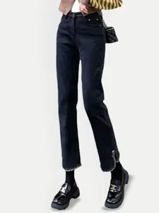 StyleCast Women High-Rise Slits Slim Fit Jeans