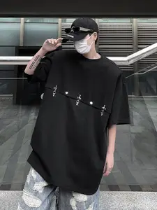 StyleCast x Revolte Men Solid Round Neck Oversized T-shirt