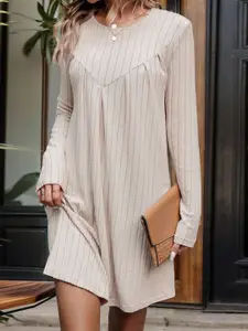 StyleCast Women Casual Striped Knee Length A-Line Dress