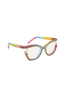 ZAADRAN Women Embellished Full Rim Wayfarer Sunglasses With Polarised UV Protected Lens