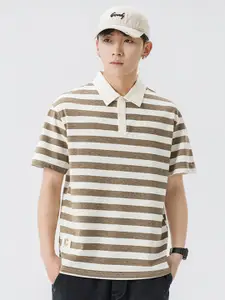 StyleCast x Revolte Men Striped Polo Collar T-shirt