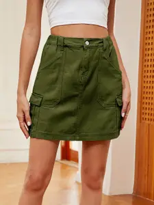 StyleCast Denim A-Line Above Knee Skirt