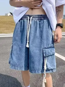 StyleCast Men Blue Mid-Rise Cotton Relaxed Fit Shorts