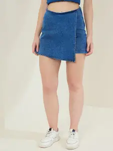 StyleStone Mid Rise A-Line Denim Skorts