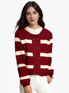 StyleCast Women Striped Round Neck Pullover Sweater