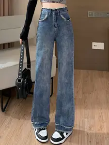 StyleCast Women Straight Fit High-Rise Jeans