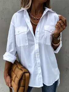 StyleCast White Spread Collar Casual Shirt