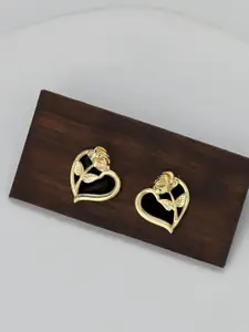 VAGHBHATT Gold-Plated Heart Shaped Elegant Studs