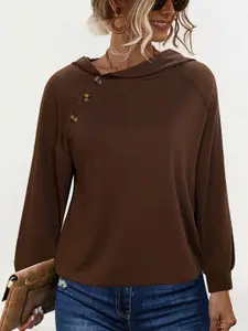 StyleCast x Revolte Women Solid Hood Pullover Sweatshirt