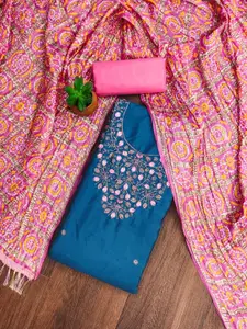 Panzora Floral Embroidered Unstitched Dress Material