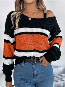 StyleCast x Revolte Women Boat Neck Colourblocked Pullover