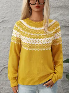 StyleCast x Revolte Women Self Design Pullover