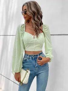 StyleCast Solid Sweetheart Neck Crop Top