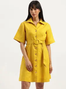 United Colors of Benetton Linen Solid Shirt Dress