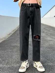 StyleCast Men Straight Fit Slash Knee Jeans