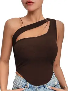 StyleCast Women One Shoulder Sleeveless Regular Top