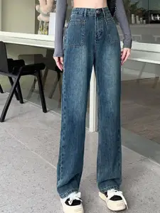 StyleCast Women Straight Fit High-Rise Light Fade Jeans