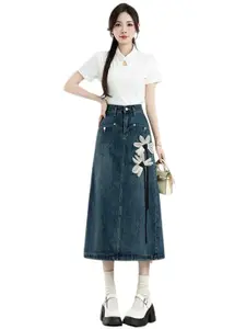 StyleCast Women A-Line Cotton Skirt