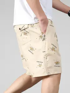 StyleCast x Revolte Men Printed Mid-Rise Cotton Regular Shorts