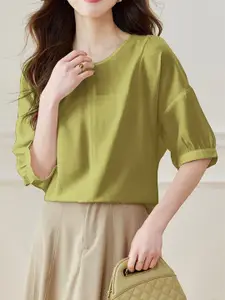 StyleCast Women Round Neck Cotton A-Line Top