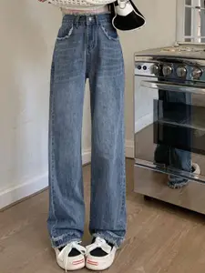 StyleCast Women Straight Fit High-Rise Jeans