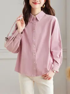 StyleCast Women Spread Collar Solid Cotton Casual Shirt