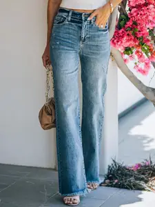 StyleCast Women Straight Fit Low Distress Stretchable Jeans