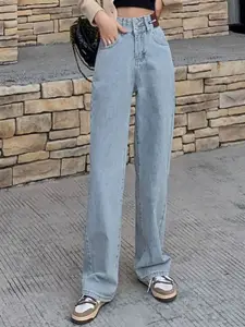 StyleCast Women Straight Fit High-Rise Jeans