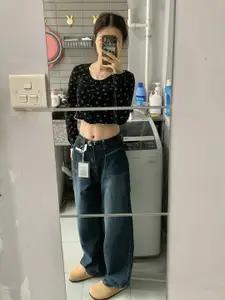 StyleCast Women Cotton Straight Fit High-Rise Light Fade Jeans