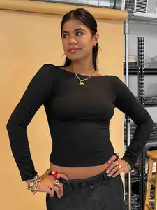 StyleCast x Revolte Solid Long Sleeves Fitted Top