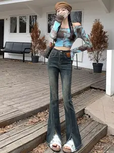 StyleCast Women Cotton Mid-Rise Bootcut Jeans