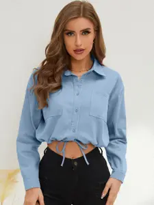 StyleCast Women Regular Fit Spread Collar Solid Cotton Casual Shirt