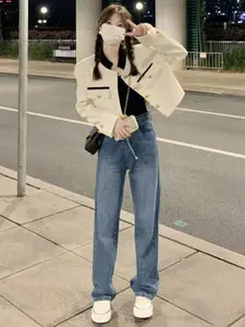 StyleCast Women Straight Fit High-Rise Jeans