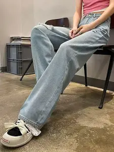 StyleCast x Revolte Women Mid-Rise Mom Fit Light Fade Stretchable Jeans