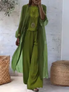 all about you Round Neck Top Jacket With Trousers Co-Ords