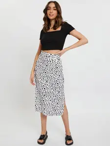 StyleCast x Revolte Printed Flared Midi Skirt