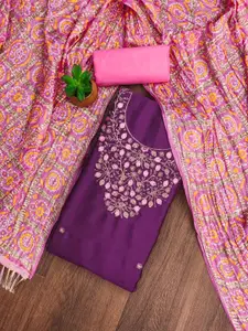 Panzora Floral Embroidered Unstitched Dress Material